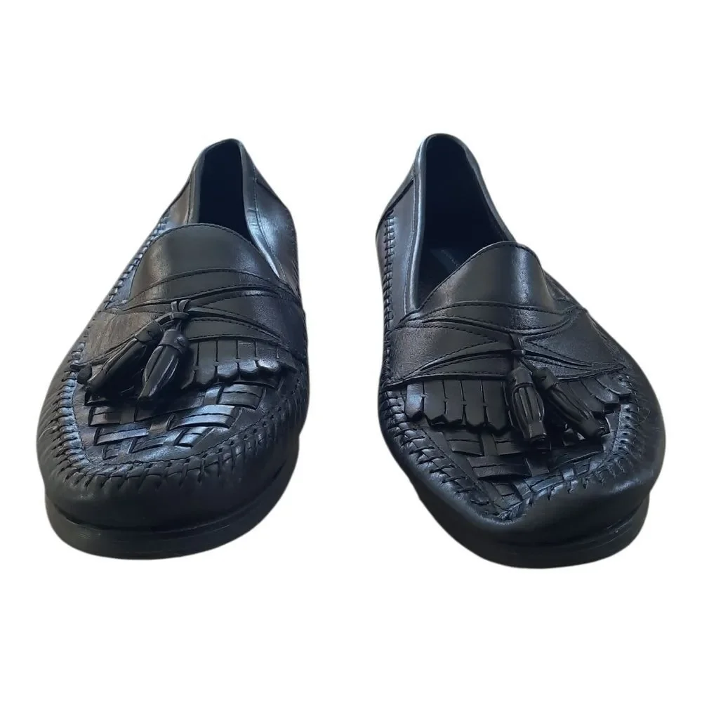 Giorgio Brutini Black Loafers with Tassels